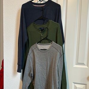 Men's Casual Long Sleeve Shirt Bundle - Navy, Olive, Gray